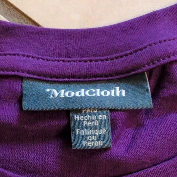 NWT ModCloth Halloween Tee Shirt Purple Organic Cotton Size L - Picture 5 of 11